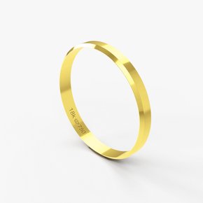 Aliança de Casamento Ouro 18k Reta Lateral Esquinada (2,7mm)