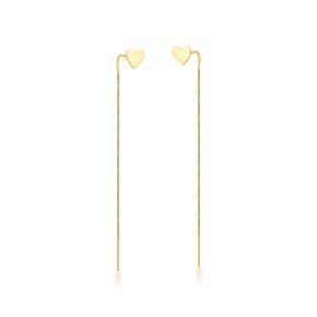 Brinco Coração em Ouro Amarelo