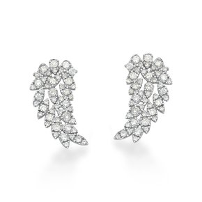 Brinco Aer Cuff de Asa Lanzara em Ouro Branco com Diamantes