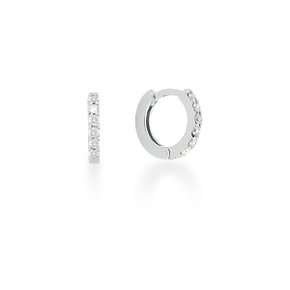 Brinco em Ouro Branco com Diamantes