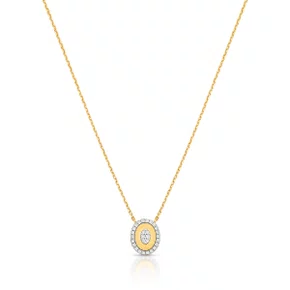COLAR AU AM 18K COM 28 BRILHANTES 0,5PTS AMARELO