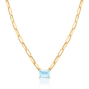 Colar Lanzara em Ouro Amarelo com Topázio Azul