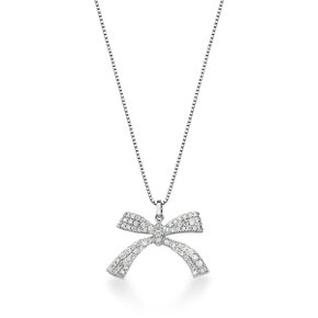 Colar Laço em Ouro Branco com Diamantes
