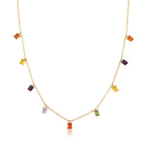 Colar Lanzara em Ouro Amarelo com Safiras