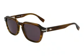 Óculos de Sol Lacoste L6046S 275 52 Acetato Marrom Mesclado com lentes na cor Fumê