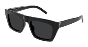 Óculos de Sol Saint Laurent SL M131-001 52 Acetato Preto com lentes na cor Fumê