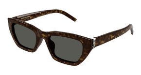 Óculos de Sol Saint Laurent SL M127/F-002 53 Acetato Marrom Mesclado com lentes na cor Cinza