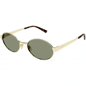 Óculos de Sol com Armação Arredondada em Metal Dourada SL 692-003