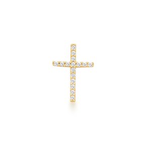 Pingente Cruz em Ouro Amarelo com Diamantes