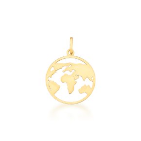 PINGENTE AU AM MAPA MUNDI AMARELO
