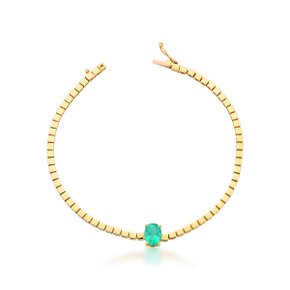Pulseira Riviera em Ouro Amarelo com Esmeralda