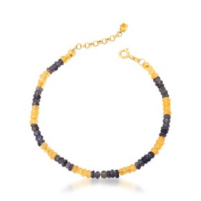 Pulseira em Ouro Amarelo com Flinstone Citrino e Iolita