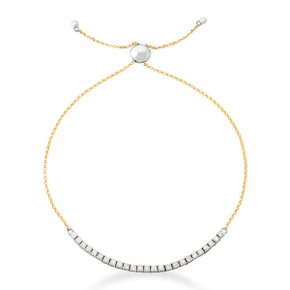 Pulseira Riviera em Ouro Branco e Amarelo com Diamantes
