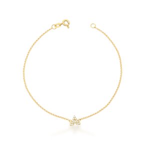 Pulseira Letra A em Ouro Amarelo com Diamantes