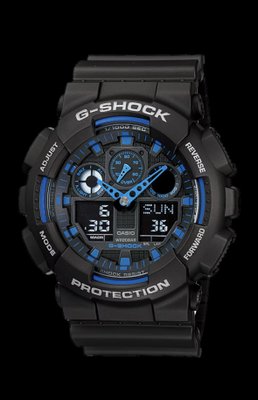 Relógio Casio G-shock Preto e Azul GA-100-1A2DR
