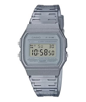 Relógio Casio Standard Cinza Transparente F-91WS-8DF