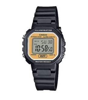 Relógio Casio Mini Standard Preto e Amarelo LA-20WH-9ADF