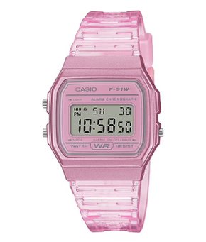 Relógio Casio Standard Rosa transparente F-91WS-4DF