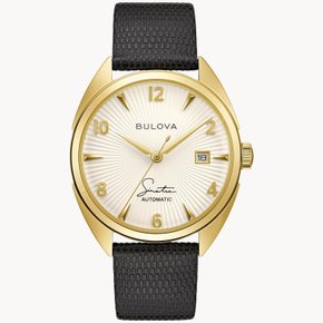 Relógio Bulova Automático Frank Dourado e Couro 97B196N