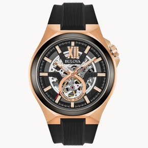 Relógio Bulova classic rose e pulseira borracha preto 98A177