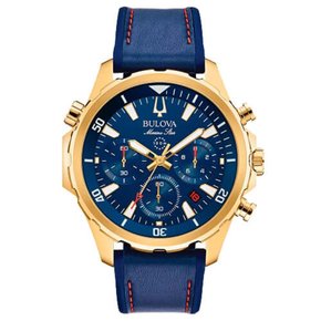 Relógio Marine Star Bulova Masculino Silicone Azul 97B168N