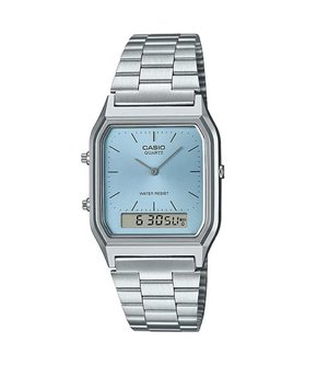 Relógio Casio Vintage Prata e Azul AQ-230A-2A1MQYDF