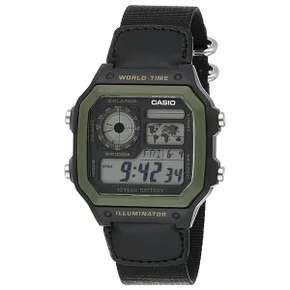 Relógio Casio Standar Preto e Verde AE-1200WH-1BV