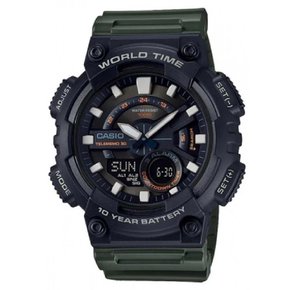 Relógio Casio standard Preto e Verde AEQ-110W-3AVDF-SC