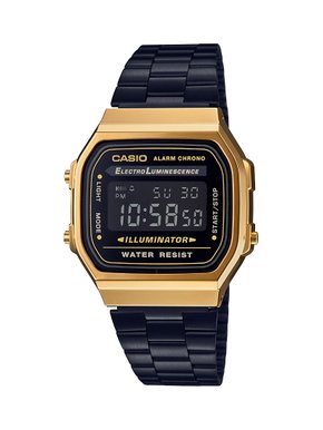 Relógio Casio Vintage Preto e Dourado A168WEGB-1BDF-SC