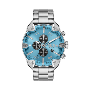 Relógio Diesel Masculino Aço Prateado e Azul  DZ4655B1-A2SX