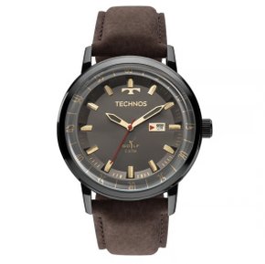 Relógio Technos Masculino Golf Grafite e pulseira de Couro 2115LAQ/2M