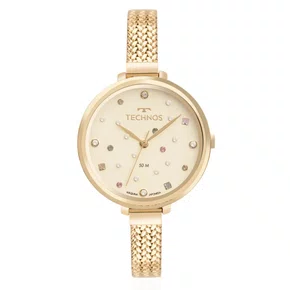 Relógio Technos Feminino Crystal Dourado 2036MSQ/1D