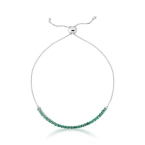 Pulseira Riviera em Ouro Branco com Esmeraldas