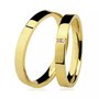 Aliança de Casamento Ouro 18k Reta Anatomica 2 Diamantes 1.20 mm  