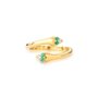 Anel em Ouro Amarelo Cobra com Esmeralda e Diamantes