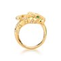 Anel em Ouro Amarelo Pantera com Esmeraldas e Diamantes
