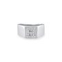 Anel H em Ouro Branco com 8 Pontos de Diamantes
