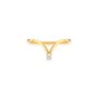 Anel em V Fio Redondo em Ouro Amarelo com Diamantes