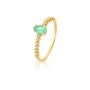 Anel Ouro Amarelo Gota de Esmeralda com Diamantes