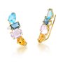 Brinco Ear Cuff em Ouro Amarelo com Pedras Brasileiras e Diamantes