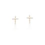 Brinco Cruz em Ouro com Diamantes