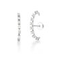 Brinco Ear Hook Filete Espaçado em Ouro Branco com Diamantes