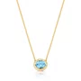 COLAR OURO AM 18K COLEÇÃO TOP OVAL 8X6 E 13 BRIL 0,7 PT 
