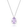 Colar Lanzara em Ouro Branco com Gota Ametista e Diamantes