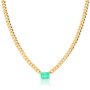 Colar Lanzara Gromet em Ouro Amarelo com Esmeralda Retangular