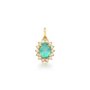 Pingente Gota em Ouro Amarelo com Esmeralda Premium e Diamantes