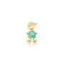Pingente Menino Coração em Ouro Amarelo com Esmeralda e Diamantes