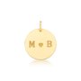 Pingente Placa Ouro Amarelo redondo masculino personalizado