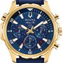 RELOGIO BULOVA MARINE STAR DOURADO AMOST AZUL/BORRCOURO AZUL