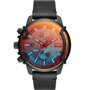 RELOGIO DIESEL CX CHUMBO MOSTR. LARANJA PULS COURO PRETA